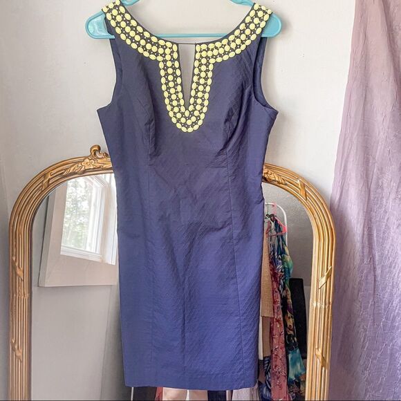Lilly Pulitzer Blaire Shift Dress Sleeveless True Navy 4 - Picture 6 of 11